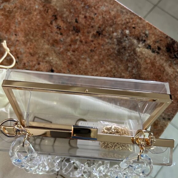 Neiman Marcus Clear Acrylic Box Clutch Handbag - Picture 4 of 4